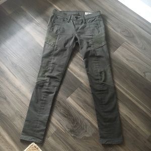 Rag And Bone Modele Skinny Jeans Army Green Sz 25